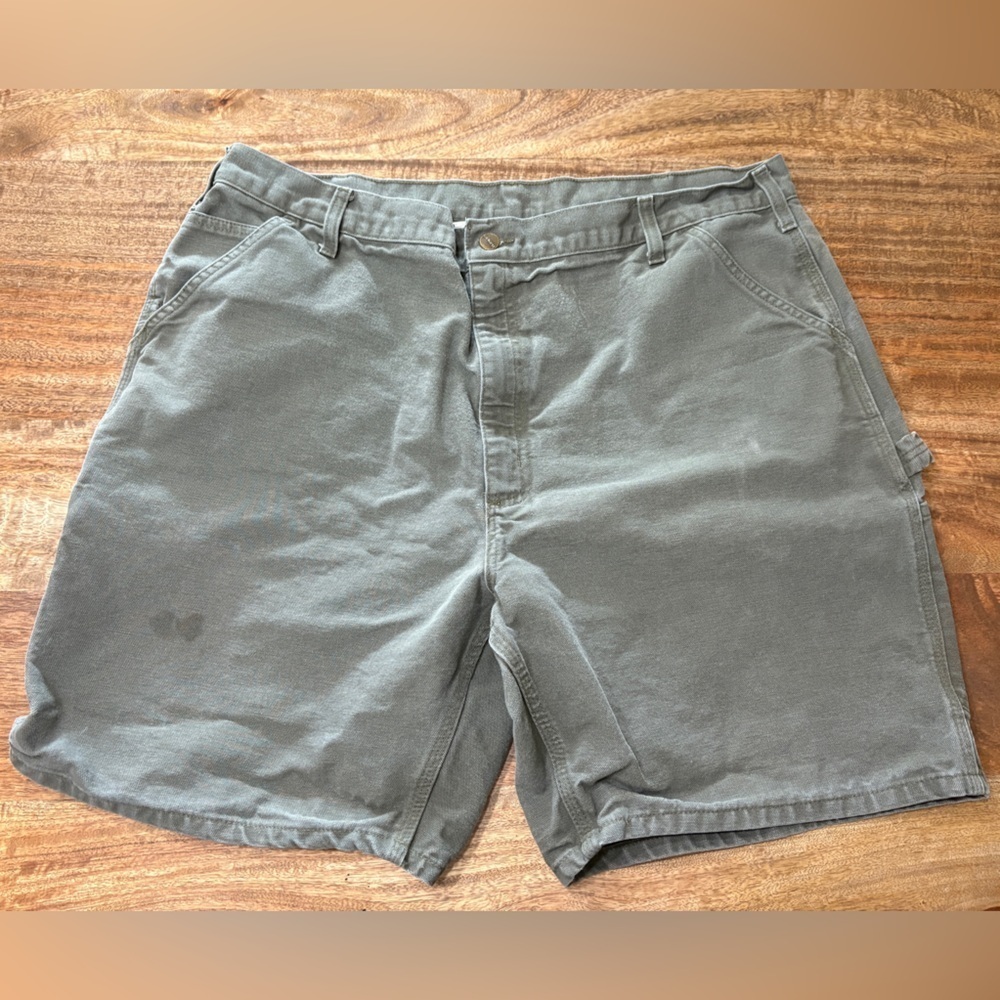 Carhartt Mens Carpenter Work Shorts Original Fit Canvas B25 Mos Green Size 42